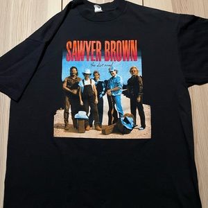 Vintage Sawyer Brown The Dirt Road Album Cover SS Shirt‎